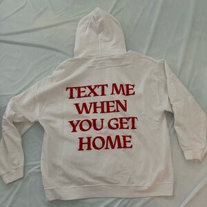 Lonely Ghost WHITE TEXT ME WHEN YOU GET HOME HOODIE